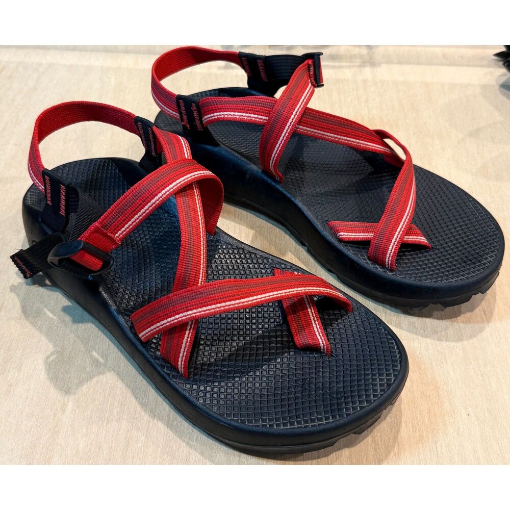 Chaco Men Z2 Classic Yampa Hiking Sandals Red Strappy Toe Loop Vibram Size 14